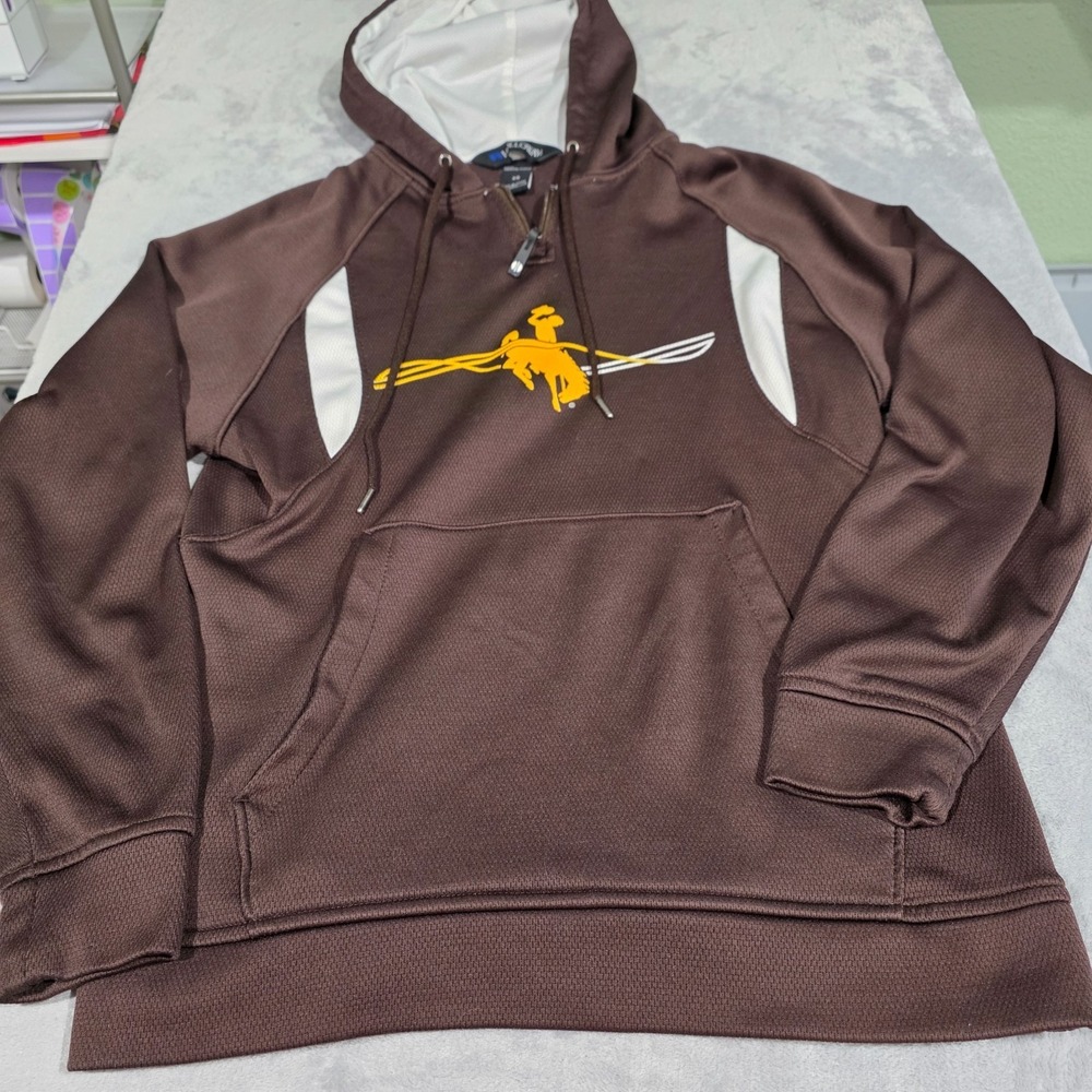 Women's Stadium Athletic Brown Wyoming Cowboy Logo Pullover Hoodie-Sz XS
